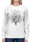 Floral Art Print Bouquet Design Women's Sweatshirt