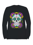 Floral Sugar Skull Decor Women's Sweatshirt