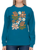 Retro Floral Wall Art Women's Sweatshirt