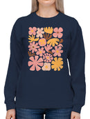 Retro Floral Art Print Women's Sweatshirt