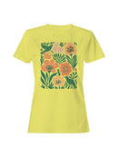 Floral Bird Design Print Women's T-shirt