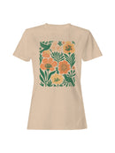 Floral Bird Design Print Women's T-shirt