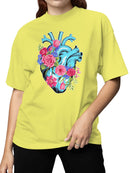 Heart & Flowers Art Print Women's T-shirt