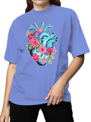 Heart & Flowers Art Print Women's T-shirt