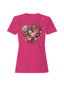 Floral Heart Wall Art Women's T-shirt