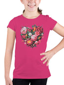 Floral Heart Wall Art Youth's T-shirt