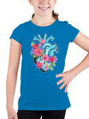 Heart & Flowers Art Print Youth's T-shirt