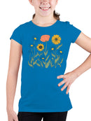 Aesthetic Floral Graphic Youth's T-shirt