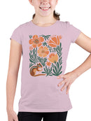 Floral Squirrel Art Print Youth's T-shirt