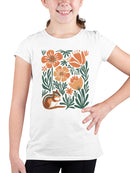 Floral Squirrel Art Print Youth's T-shirt