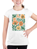 Floral Bird Design Print Youth's T-shirt