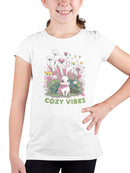 Cozy Bunny Floral Art Youth's T-shirt