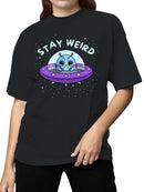 Officially Licensed Sad Nuggie Alien Spaceship Sad Nuggie Women's T-shirt
