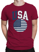 Blue USA Flag Graphic Men's T-shirt