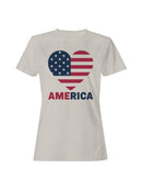 Patriotic Heart USA Flag Women's T-shirt
