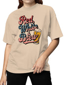 Patriotic Red and Brew Women's T-shirt