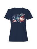 Patriotic Fishing American Flag Women's T-shirt