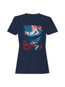 Patriotic USA Mountain Scene Women's T-shirt