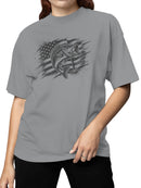 Patriotic Bass Fishing black and white Women's T-shirt