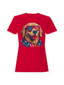 Patriotic Dog Design Women's T-shirt