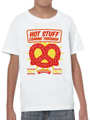 Officially Licensed Super Pretzel Hot Stuff Pretzel Design Youth's T-shirt