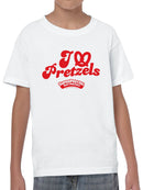 Officially Licensed Super Pretzel I Love Pretzels  Youth's T-shirt