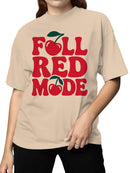 Full Red Mode Cherry Design Women's T-shirt