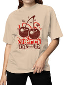 Bold Cherry Bomb Graphic Art Women's T-shirt