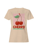 Retro Cherry Checkered Design Women's T-shirt