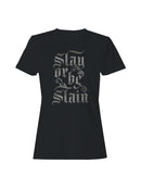Gothic "Slay or Be Slain" Graphic Women's T-shirt