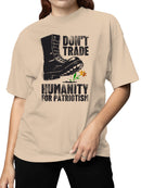 Humanity Over Patriotism Message Women's T-shirt