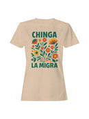 Bold Floral Chinga La Migra Design Women's T-shirt