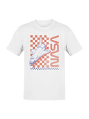 Officially Licensed Nasa Retro Space Shuttle Checkered Men's T-shirt
