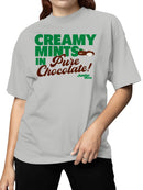 Officially Licensed Junior Mints Creamy Mints in Pure Chocolate Women's T-shirt