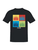 Officially Licensed Coca Cola Pop Art Bottle Grid Men's T-shirt