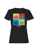 Officially Licensed Coca Cola Pop Art Bottle Grid Women's T-shirt
