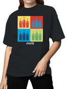 Officially Licensed Coca Cola Pop Art Bottle Grid Women's T-shirt