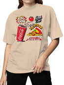 Officially Licensed Coca Cola Perfect Together: Coke & Pizza Women's T-shirt