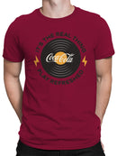 Officially Licensed Coca Cola Vinyl Style Logo Design Men's T-shirt