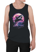 Retro Shark Surge at Sunset Men's Tank Top