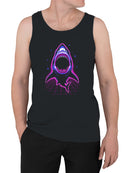 Neon Retro Shark Attack Men's Tank Top