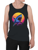 Retro Sunset Shark Attack Men's Tank Top