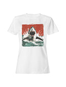 Ferocious Shark Attack Art Women's T-shirt