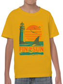 Fin in the Sun Vintage Design Youth's T-shirt