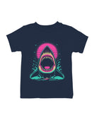 Retro Neon Shark Attack Design Youth's T-shirt