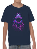 Neon Retro Shark Attack Youth's T-shirt