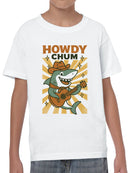 Howdy Chum Shark with Guitar Youth's T-shirt