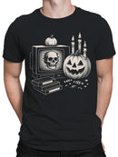 Retro Halloween Vibes: Spooky Skull TV Men's T-shirt