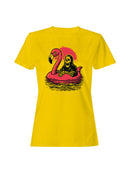Grim Reaper on Flamingo Float Women's T-shirt