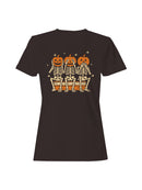 Pumpkin Skeletons Hear See Speak No Evil Women's T-shirt